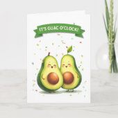 Guacamole Day Niedlich Avocado Couple mit Banner Karte (Vorderseite)