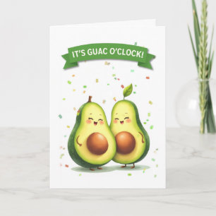 Guacamole Day Niedlich Avocado Couple mit Banner Karte