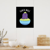 Guacamole Funny Mole in Guacamole Dip Pun Dark BG Poster (Küche)
