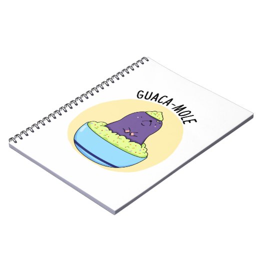 Guacamole Funny Mole in Guacamole Dip PUn Notizblock (Linke Seite)