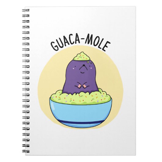 Guacamole Funny Mole in Guacamole Dip PUn Notizblock (Vorderseite)