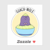 Guacamole Funny Mole in Guacamole Dip Pup Aufkleber (Blatt)