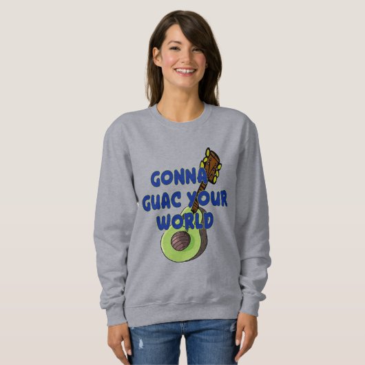 guacamole guckt euer Welt-Avocado-Design witzig Sweatshirt (Vorne ganz)