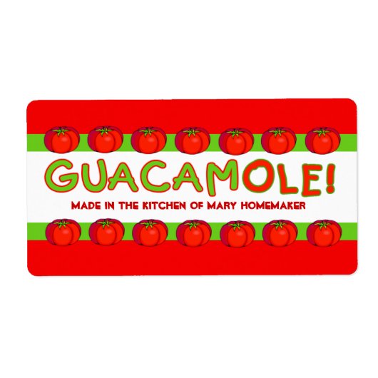 GUACAMOLE-Labels zum Anpassen (Vorne)