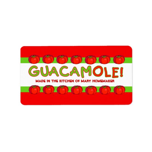 GUACAMOLE-Labels zum Anpassen Adressaufkleber (Vorne)