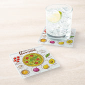 Guacamole Recipe Glass Untersetzer (Schrägansicht)