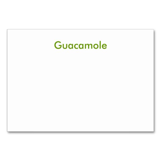 Guacamole Rezept Card. Avocado in Watercolor. Tischnummer (Rückseite)