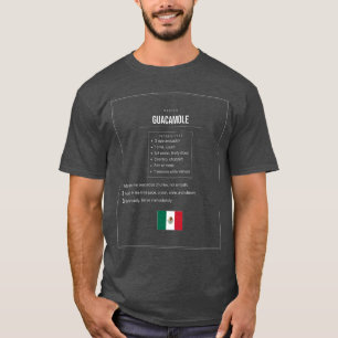 Guacamole-Rezept-T-Shirt Mexikanischer Avocado-D T-Shirt