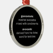 Guacamole Testicles Silbernes Ornament (Rechts)