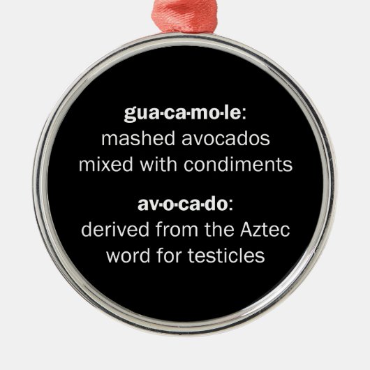 Guacamole Testicles Silbernes Ornament (Vorne)
