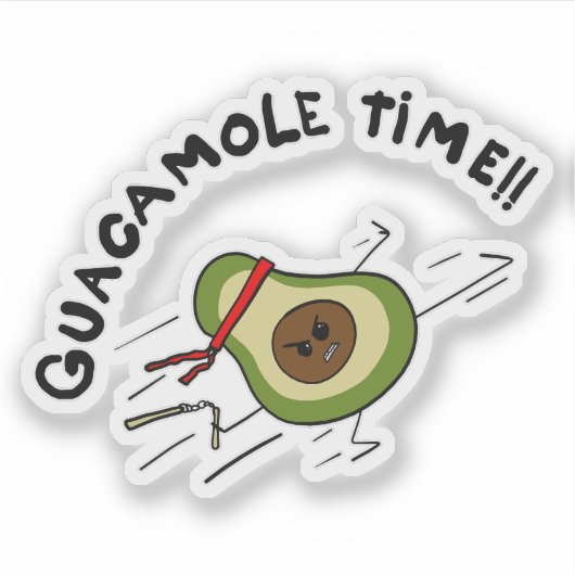 Guacamole-Zeit Aufkleber (Vorderseite)