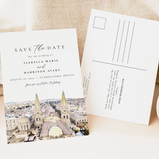 GUADALAJARA MEXICO City Skyline Save the Date Postkarte