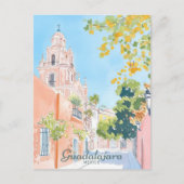 Guadalajara Mexico Gouache Illustration Travel Postkarte (Vorderseite)