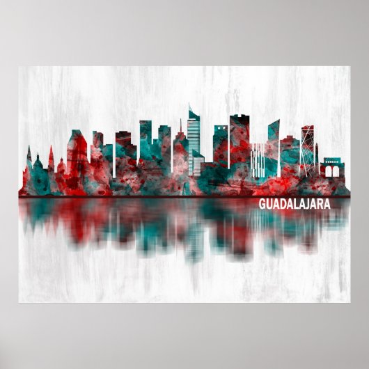 Guadalajara Mexico Skyline Poster (Vorne)