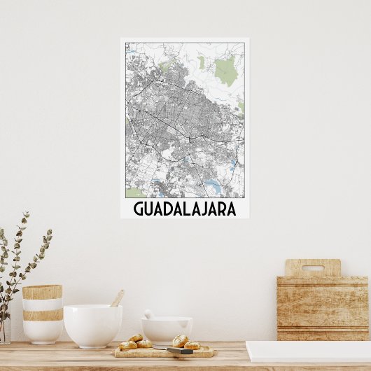 Guadalajara, Mexiko-Karte Poster (Küche)