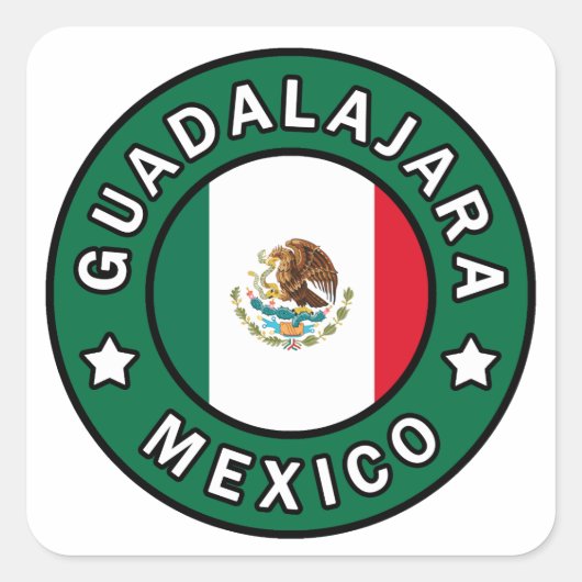 Guadalajara Mexiko Quadratischer Aufkleber (Vorderseite)