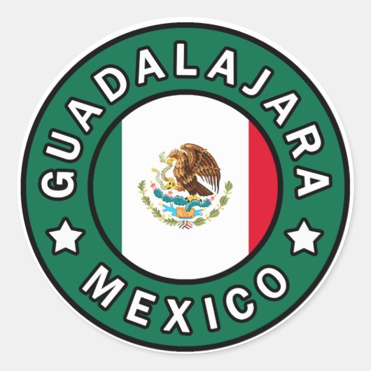 Guadalajara Mexiko Runder Aufkleber (Vorderseite)