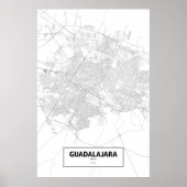 Guadalajara, Mexiko (schwarz auf weiß) Poster (Vorne)