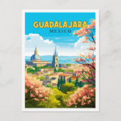 Guadalajara Mexiko Vintage Illustration Postkarte (Vorderseite)