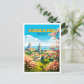 Guadalajara Mexiko Vintage Illustration Postkarte (Stehend Vorderseite)