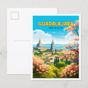 Guadalajara Mexiko Vintage-Reiseillustration Postkarte