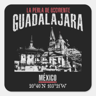 Guadalajara Quadratischer Aufkleber