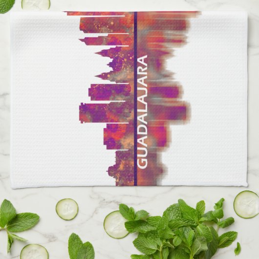 Guadalajara Skyline Geschirrtuch (Gefaltet)
