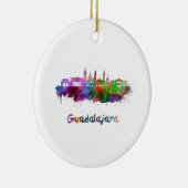 Guadalajara skyline im Watercolor Keramik Ornament (Rechts)