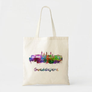 Guadalajara skyline im Watercolor Tragetasche