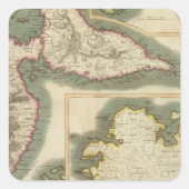 Guadaloupe Quadratischer Aufkleber (Vorderseite)