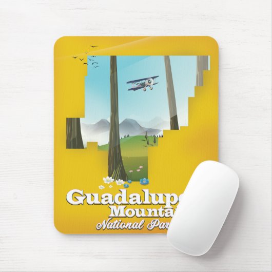 Guadalupe Berge Nationalpark, Texas Karte. Mousepad (Mit Mouse)