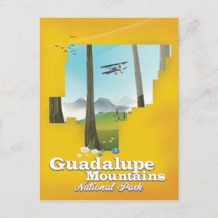 Guadalupe Berge Nationalpark, Texas Karte. Postkarte