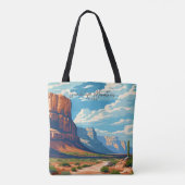 Guadalupe Berge Vintage Reise Illustration Tasche (Rückseite)