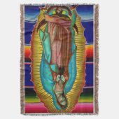 Guadalupe Blanket - Virgen de Guadalupe Colcha Decke (Vorderseite Vertikal)