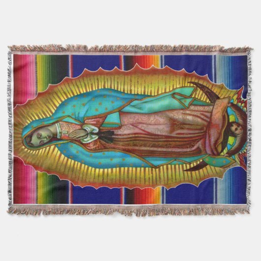 Guadalupe Blanket - Virgen de Guadalupe Colcha Decke (Vorderseite)