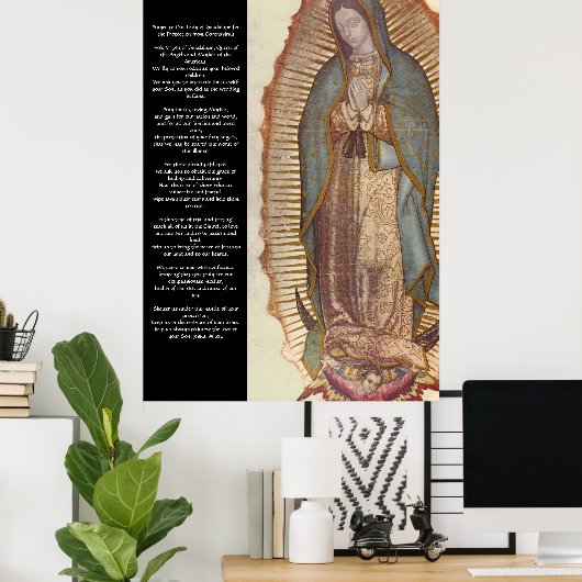Guadalupe Coronavirus Schutzgebet Poster (Heimbüro)