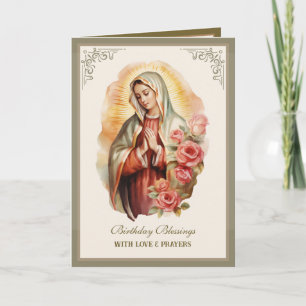 Guadalupe Floral Religious Celebration Card Karte