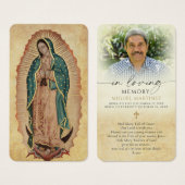 Guadalupe Funeral Catholic Photo Memorial Card (Vorne & Hinten)