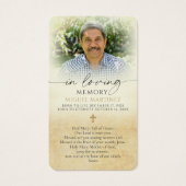 Guadalupe Funeral Catholic Photo Memorial Card (Rückseite)