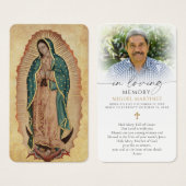 Guadalupe Funeral Catholic Photo Prayer Card (Vorne & Hinten)