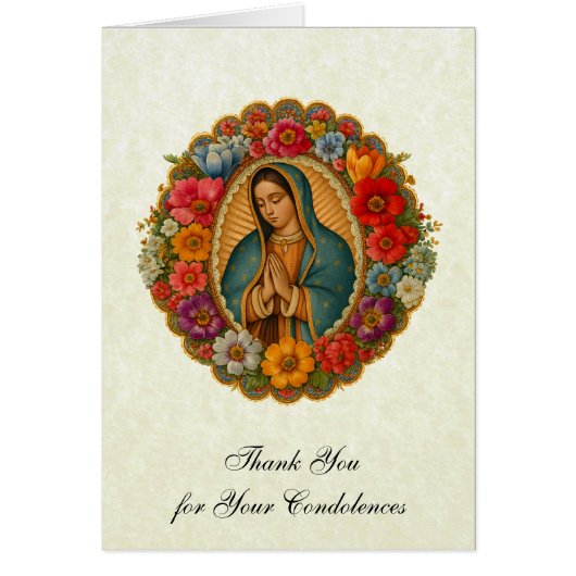 Guadalupe Funeral Sympathy Holy Card Thank You (Vorne)