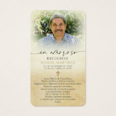 Guadalupe In Loving Memory Photo Prayer Card (Rückseite)
