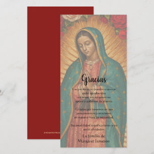 Guadalupe Jungfrau Maria Beileidsbekundung Spanisc Dankeskarte