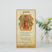 Guadalupe Jungfrau Mary Beerdigung Beileid Spanisc Dankeskarte (Stehend Vorderseite)
