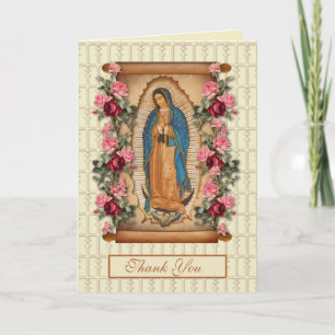 Guadalupe Jungfrau Mary Beerdigung Beileid Spanisc Dankeskarte