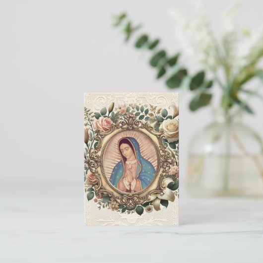 Guadalupe Jungfrau Mary Beerdigung Gedenkgebet Platzkarte (Stehend Vorderseite)