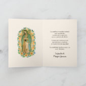 Guadalupe Jungfrau Mary Funeral Beileid Spanisch Dankeskarte (Innenseite)