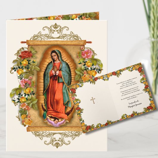 Guadalupe Jungfrau Mary Funeral Beileid Spanisch Dankeskarte