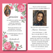 Guadalupe Jungfrau Mary Funeral Beileid Spanisch Dankeskarte