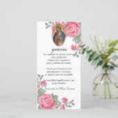 Guadalupe Jungfrau Mary Funeral Beileid Spanisch Dankeskarte (Stehend Vorderseite)